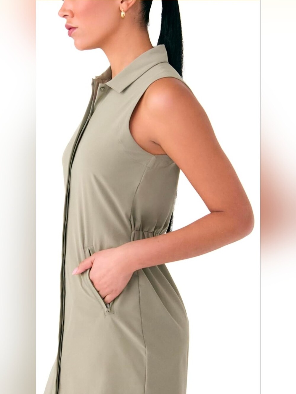 LOLË Women's Olivie Shirt Dress Medium - Picture 4 of 11